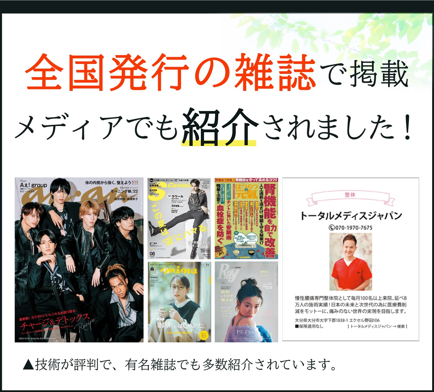 雑誌掲載の実績